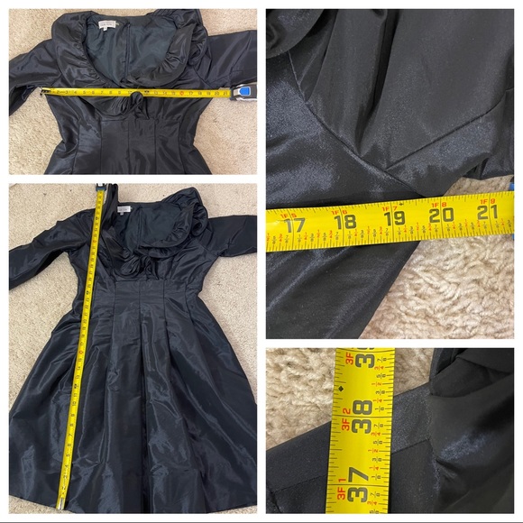 Rickie Freeman Teri Jon black Ruffle collar dress - Picture 5 of 6